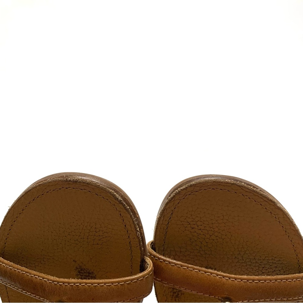 Women's Tan Leather T-Strap Sandals, Size 8 - Picture 12 of 15